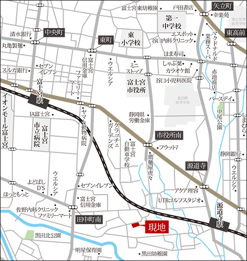 ビッグガーデン源道寺町の地図