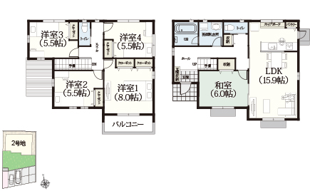 2号地の間取り